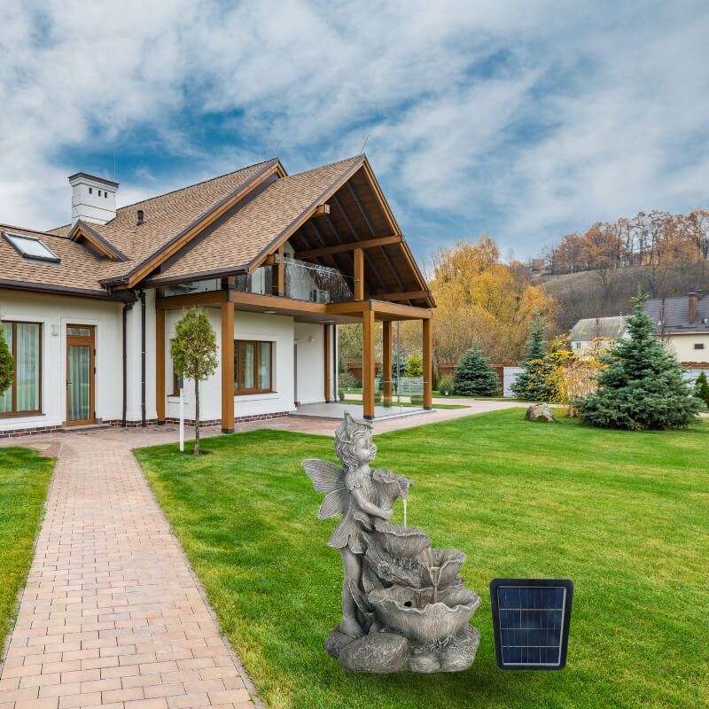 Dekorační fontána v kamenném a elegantním stylu